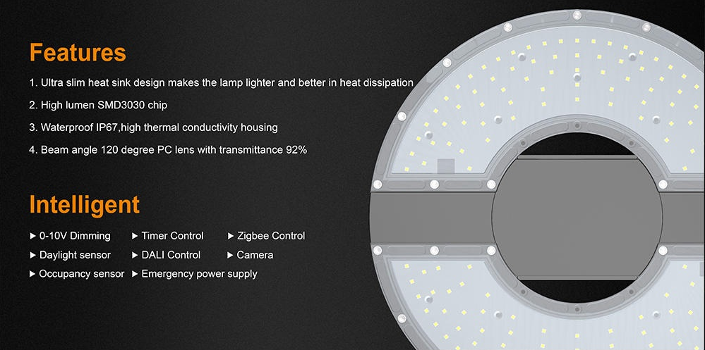 200W LED UFO light features
