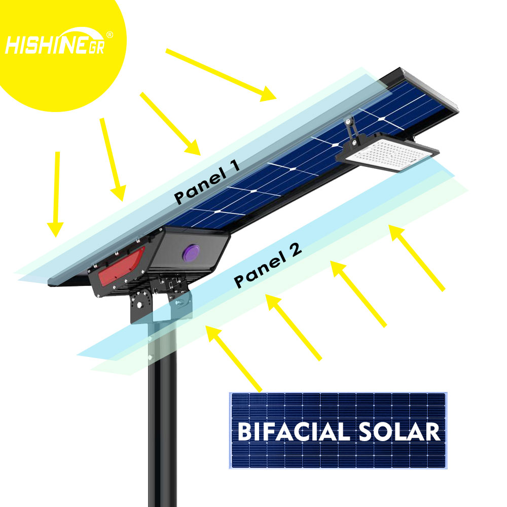 led bifacial solar street light