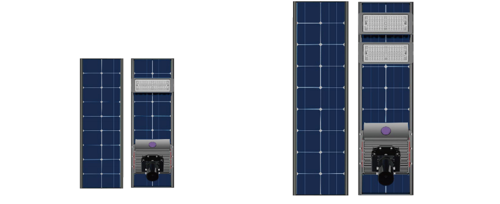 Bifacial solar panel led street light