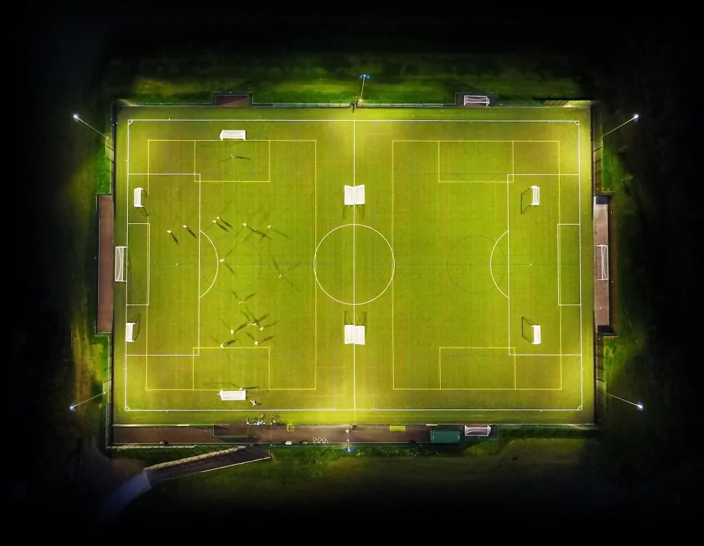 outdoor football court lightning