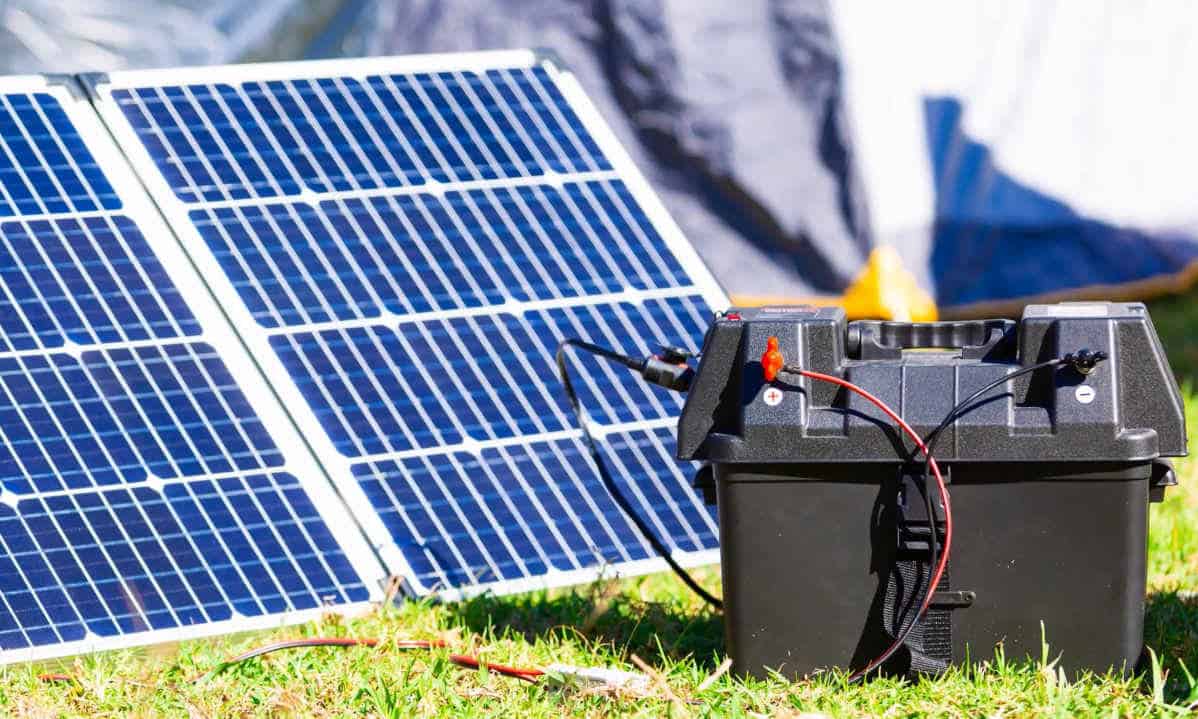 solar panel and battery