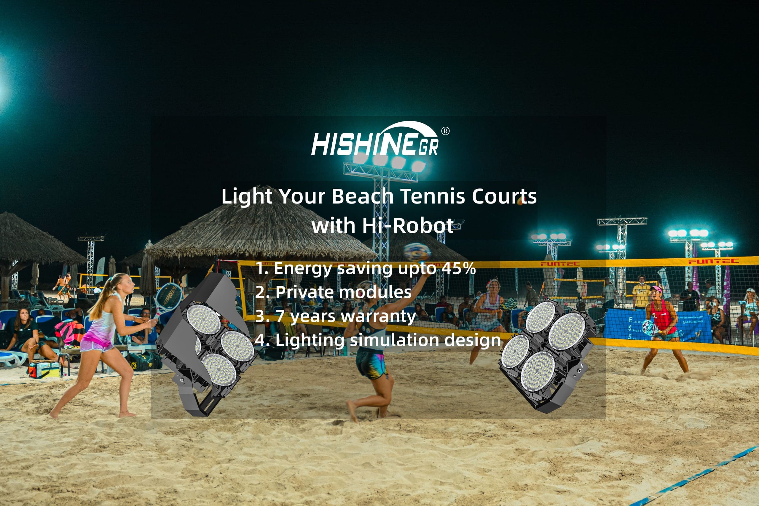 beach tennis field lights