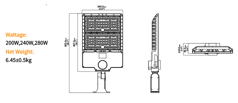 280 Watt Led Shoebox Light Product Specifications