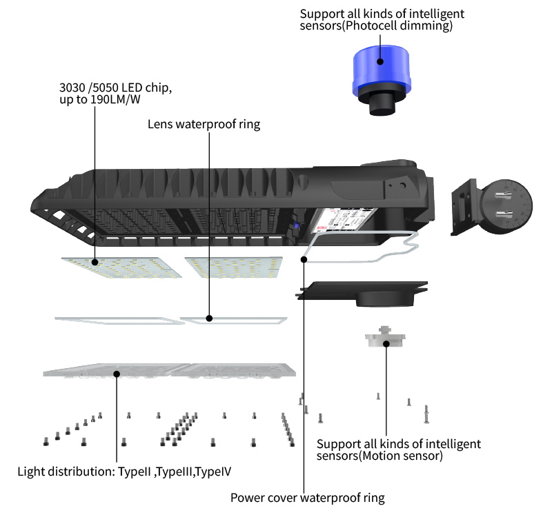 280 Watt Led Shoebox Light Components