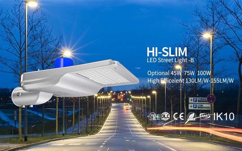 Hi-Slim LED Street Light 45W 75W 100W