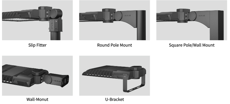 100W Led Parking Lot Light Multiple Mounting