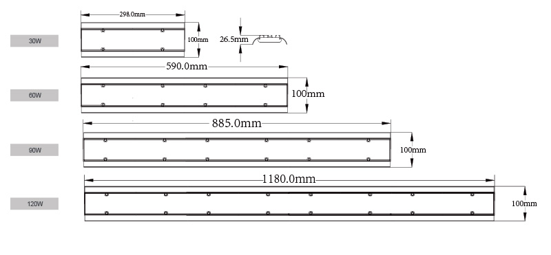 K3 LED Linear High Bay Light Product Specifications