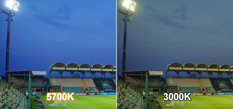 Football Stadium Lighting The standard of color temperature (CCT)