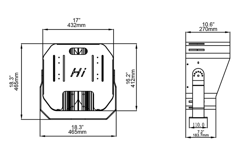 Hi-Hit LED High Mast light Dimensions