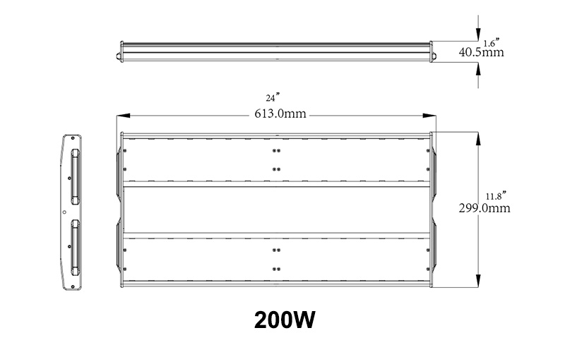 200W K5-B LED linear high bay light  dimension