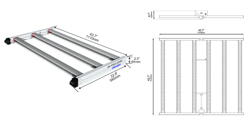 PG03 600W LED Grow Light Specifications