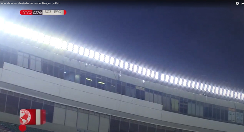 LED lamp acting on the football field