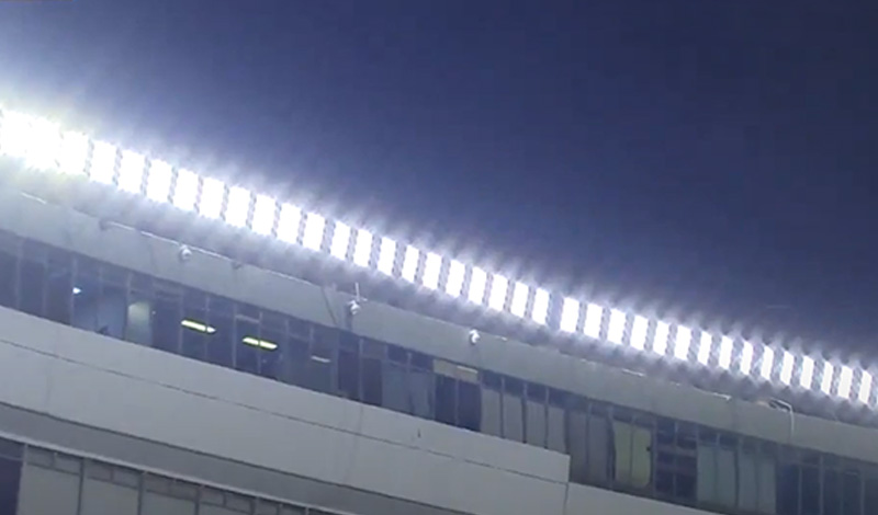 LED lamp acting on the football field