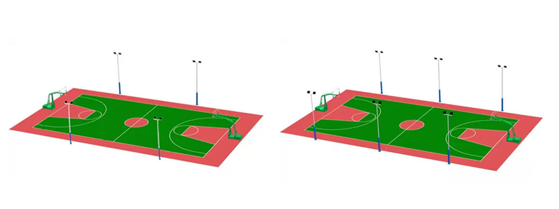 Basketball court lighting method