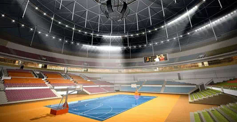 Basketball court lighting method