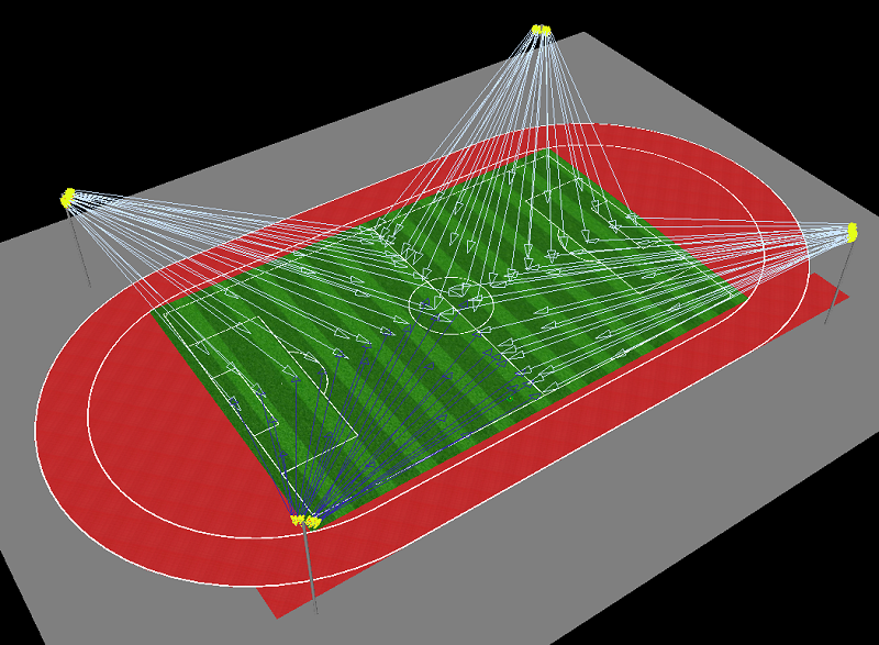 LED Stadium Light 480W used for football field in Texas,USA