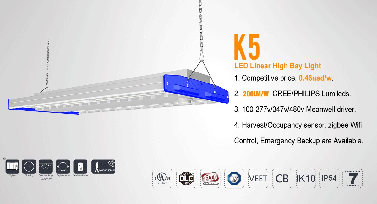 200W K5 high bay linear lgiht