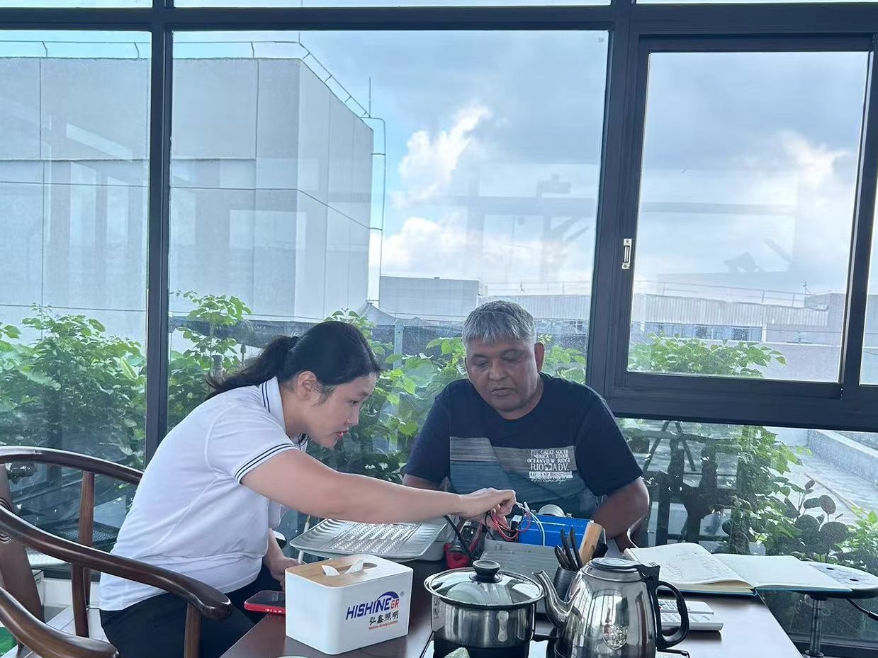 Customer Visit Hishine Factory in Jiangmen City
