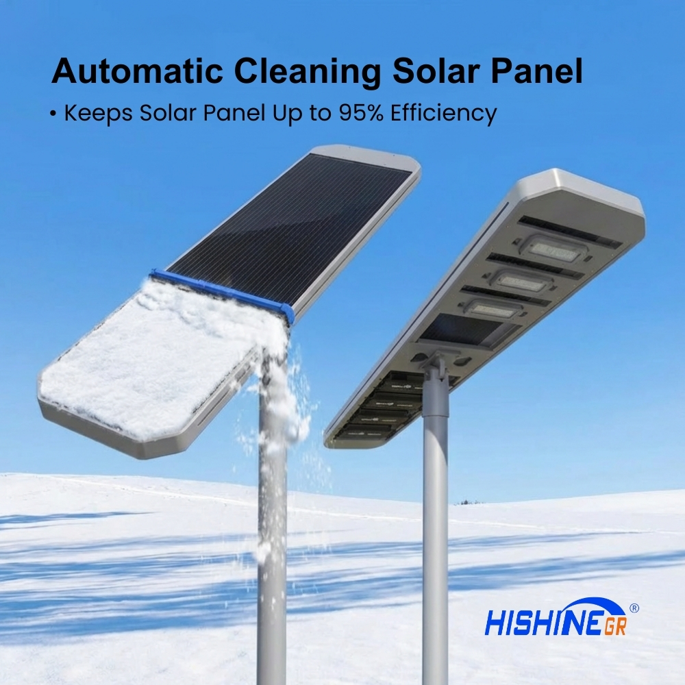 Hishine H Series Self-Cleaning Solar Street Light | 10-Year Warranty