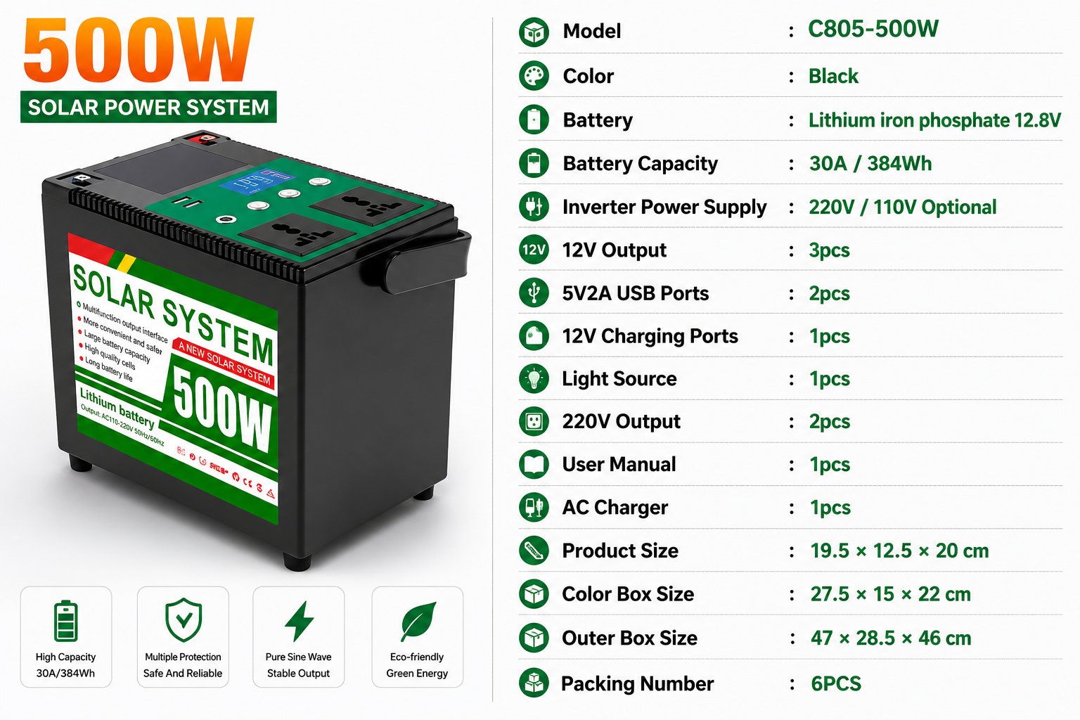 500W Portable Power Station 