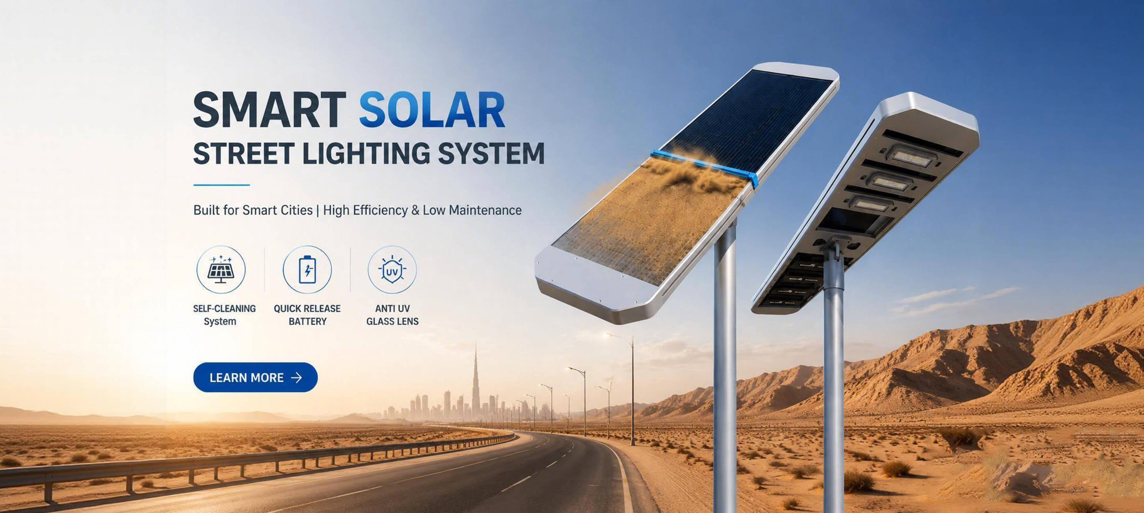 Auto Cleaning Solar Street Light