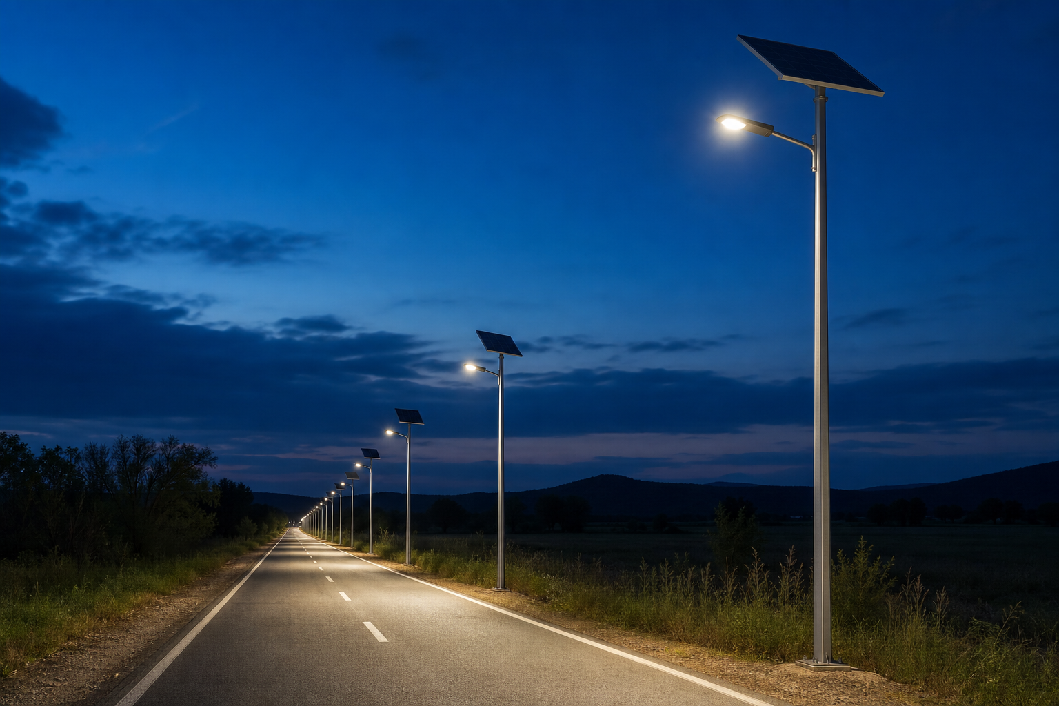 How to Size Solar Street Lights for Rural Roads: Pole Height, Spacing & Battery