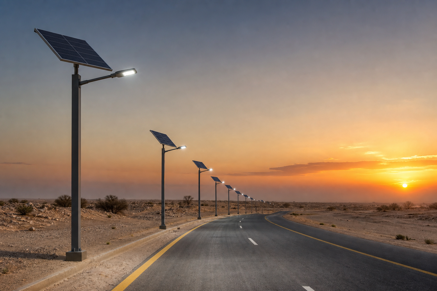 Solar Street Lights for Saudi Arabia & UAE: Heat, Dust & Corrosion