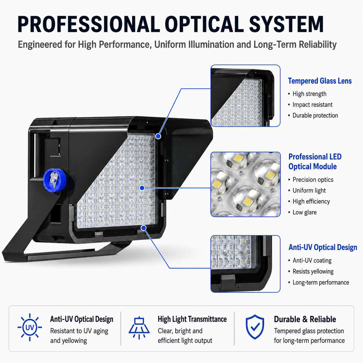 Hishine Hi-Titan High Mast Light with Anti-UV Glass Lens